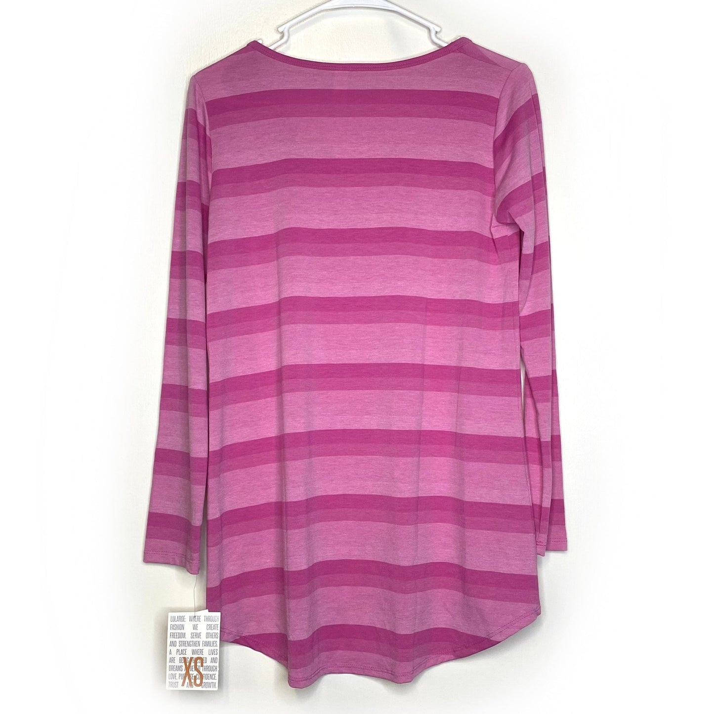LuLaRoe Womens XS Purple Ombré Striped Lynnae L/s Activewear Top NWT