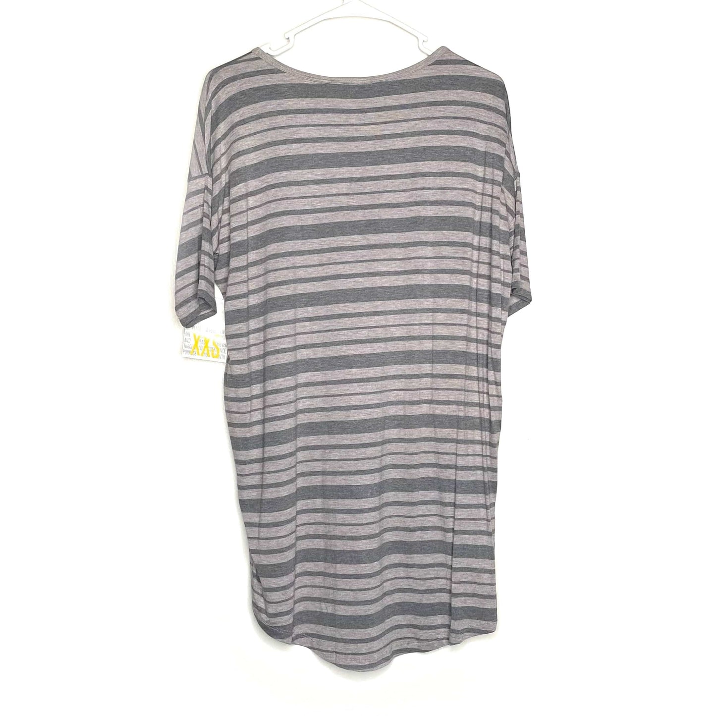 LuLaRoe | Gray Striped Irma S/s Tunic Top | Color: Gray | Size: XXS | NWT