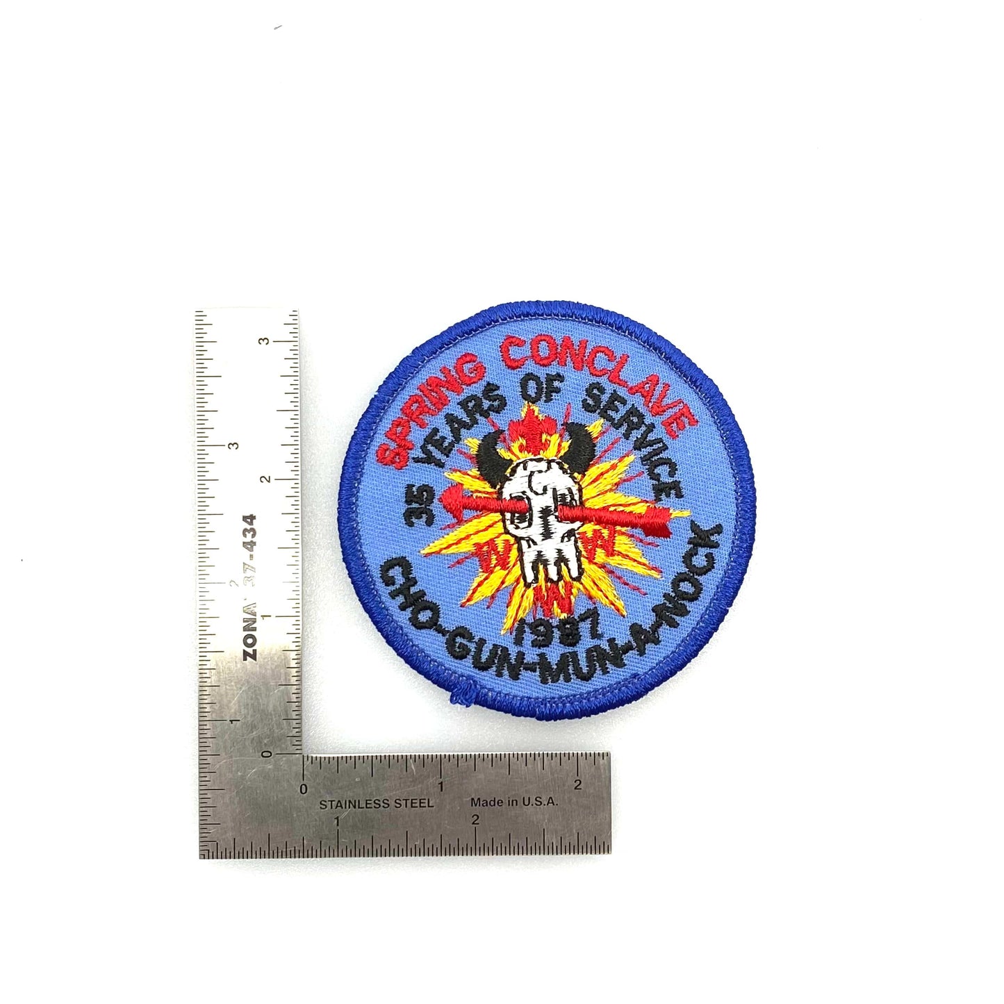 Vintage Boys Scouts of America “Cho-Gun-Mun-A-Nock 1987” Event 8935R Patch 3” Round NEW