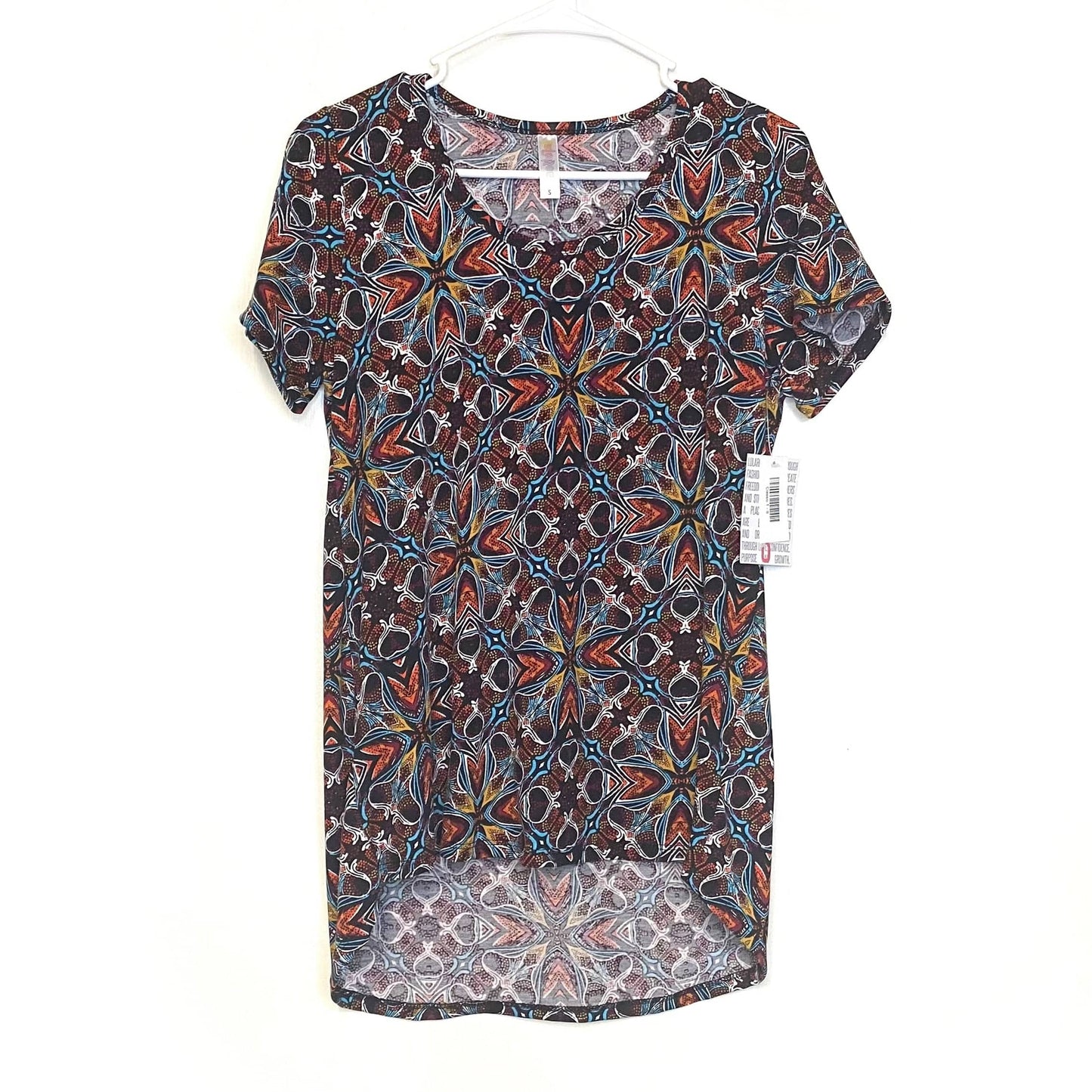 LuLaRoe Womens S Black/Multicolor Classic T Abstract T-Shirt S/s NWT