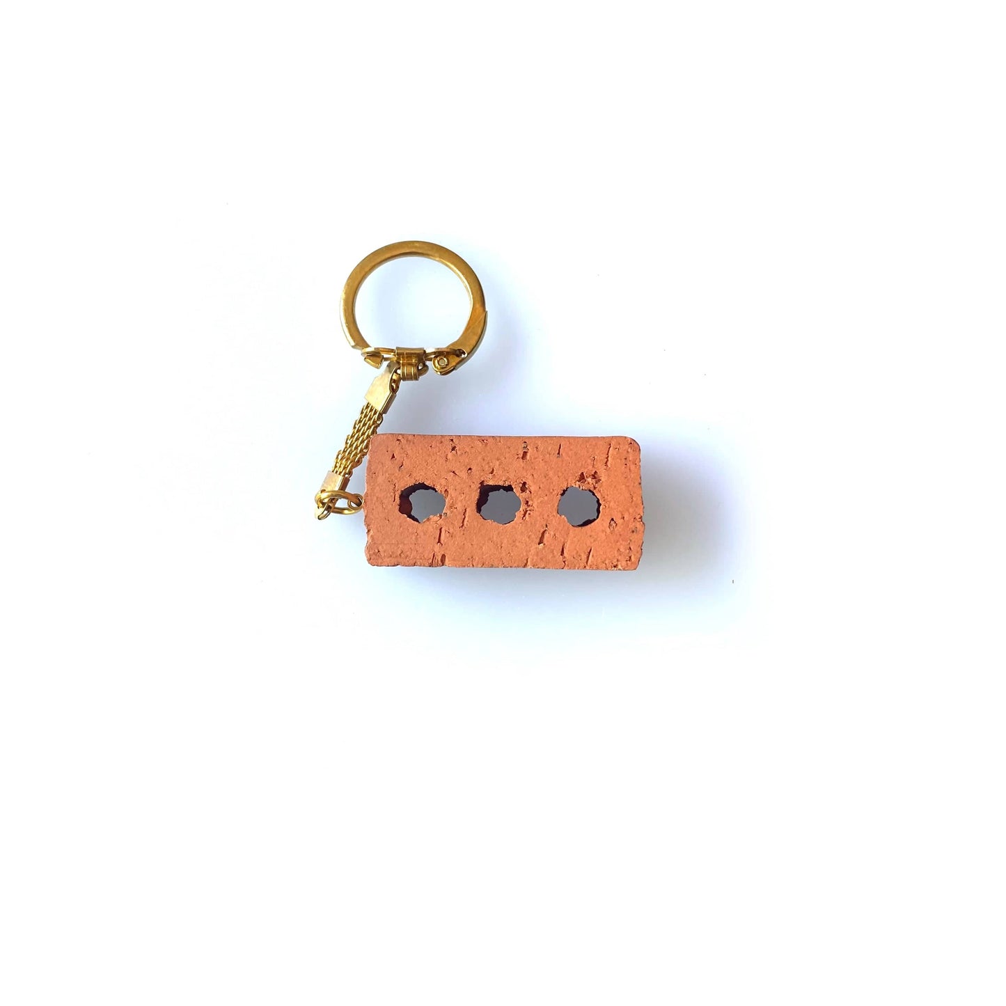 Vintage Endicott Clay Products Employee-Only Keychain Goldtone Key Ring