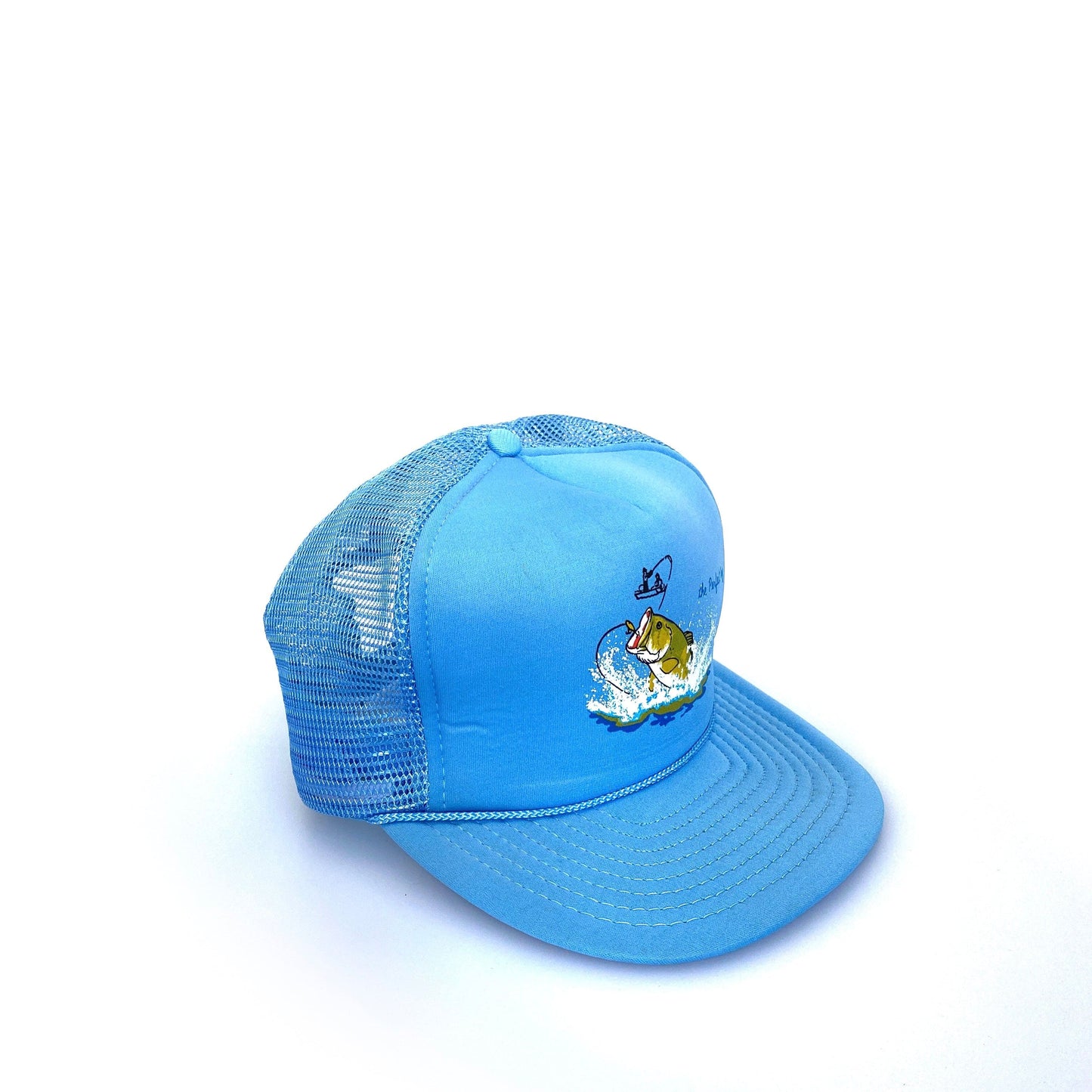 Vintage Mens “The Perfect Day” Fishing SnapBack Mesh/Foam Trucker Hat OSFA GU