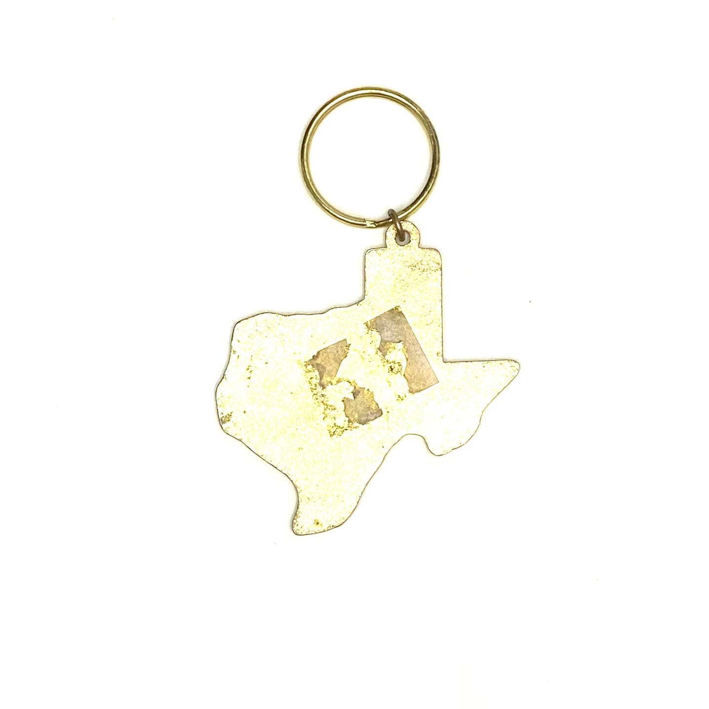 Star of Texas Souvenir Keychain Key Ring Metal/Enamel Goldtone Pre-Owned