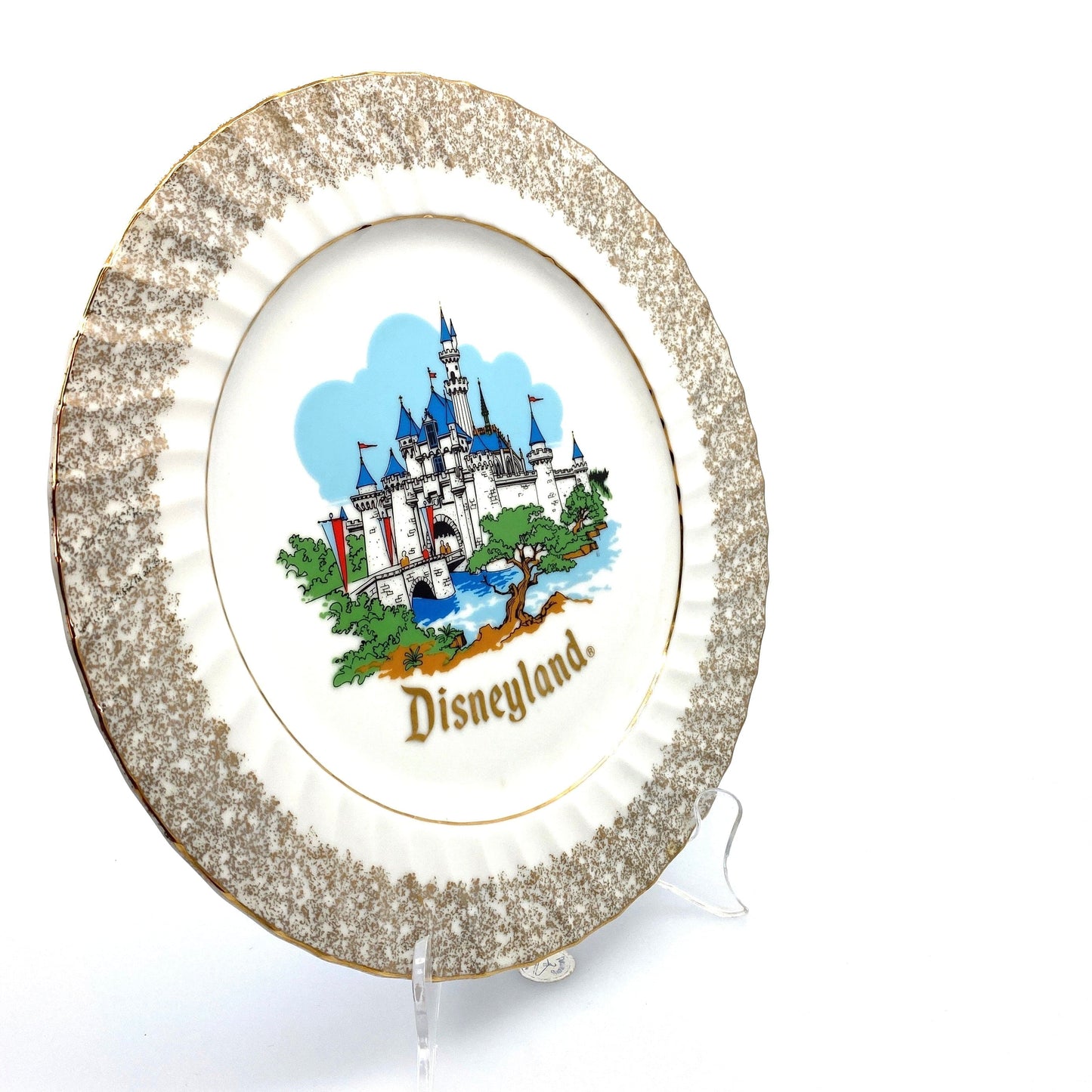 Vintage Disneyland Walt Disney Parks Collectible Souvenir Collectible Plate, White - 8” Pre-Owned