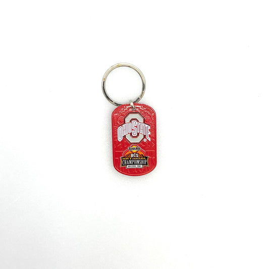 Ohio State "Tostitos BCS Championship" Arizona 2007 Souvenir Keychain Key Ring Tag Red Metal Pre-Owned