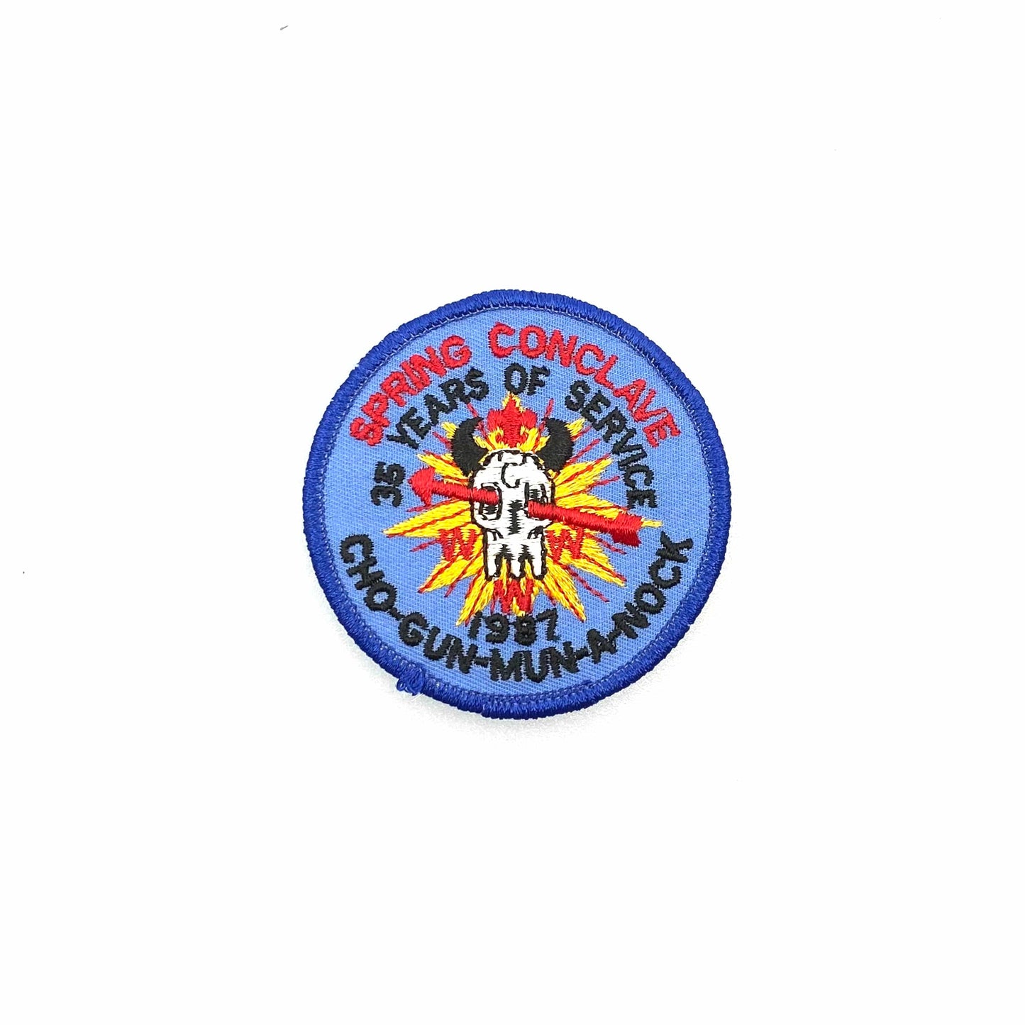 Vintage Boys Scouts of America “Cho-Gun-Mun-A-Nock 1987” Event 8935R Patch 3” Round NEW