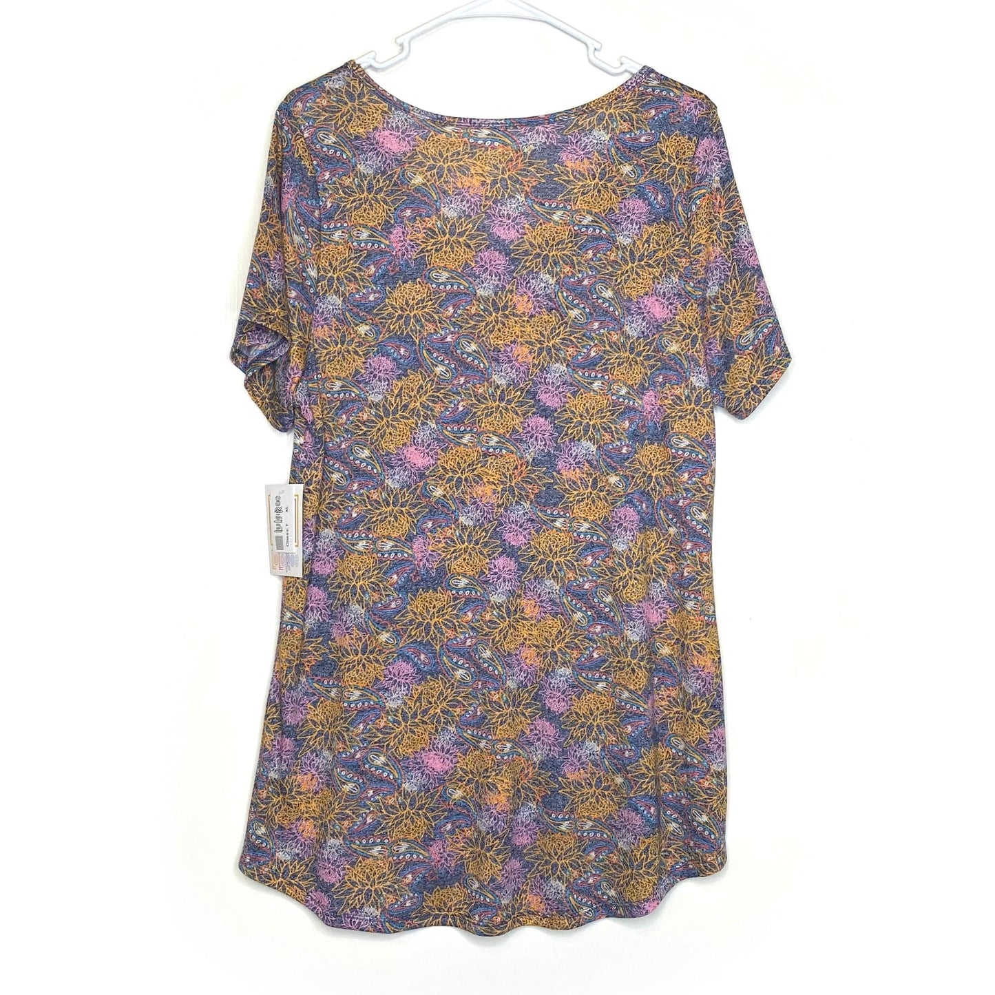 LuLaRoe Womens XL Blue/Multicolor Classic T Paisley & Floral T-Shirt S/s NWT