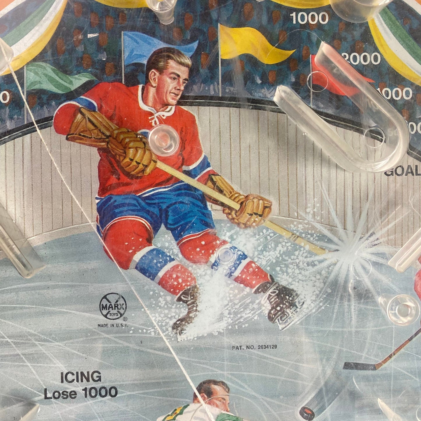 Vintage Marx Toys Tabletop Pinball Championship Hockey Game, 1960’s