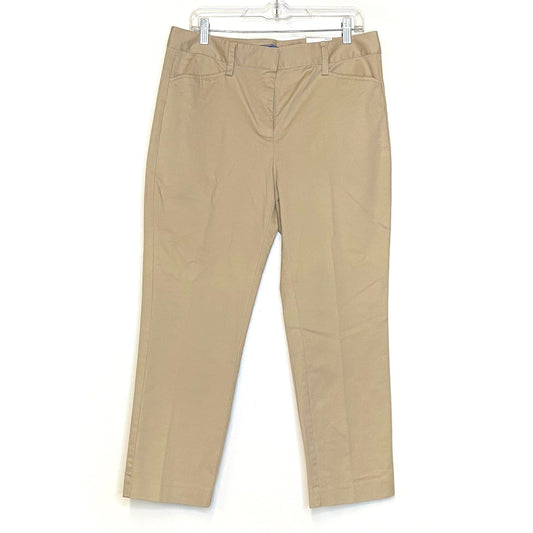 Lands End Womens Mid Rise Size 10 Khaki Pants Slim Leg NWT