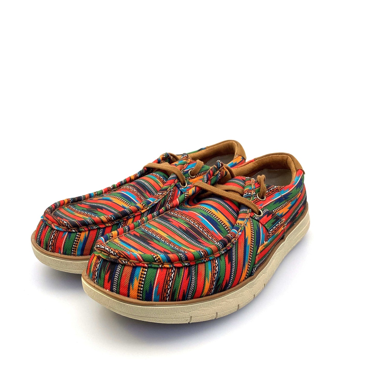 Rank•45 Mens 10D Griffin 3 Multicolor Southwestern Moc Toe Canvas Shoes Pre-Owned