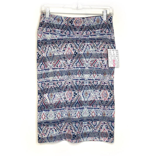 LuLaRoe Womens S White/Multicolor Cassie Abstract Skirt NWT