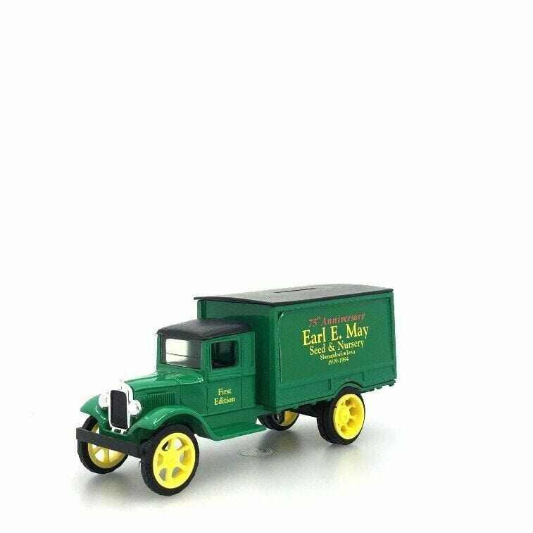 Vintage ERTL Earl May Model Toy Hawkeye Truck Bank Green 1:34 Scale