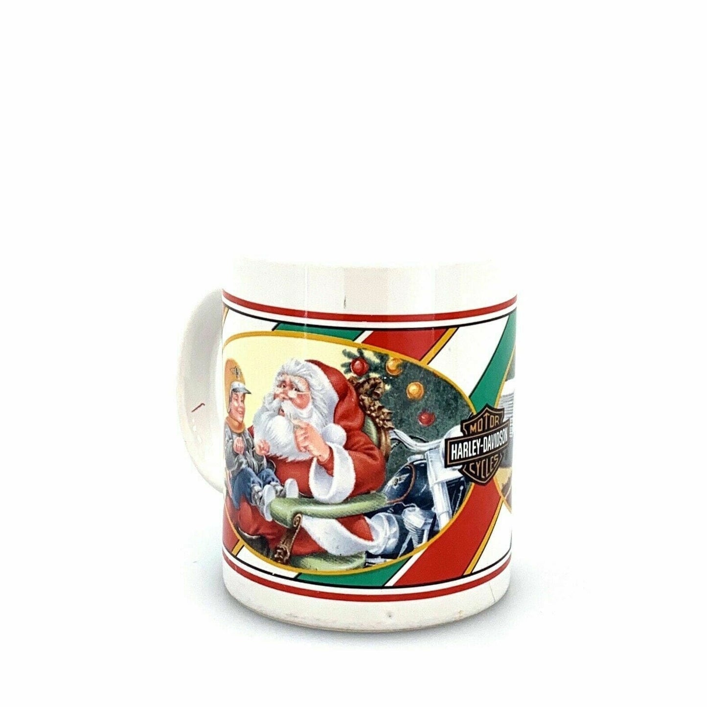 Harley Davidson Christmas Santa Claus Motorcycle Ceramic 14 oz Coffee Mug 1997