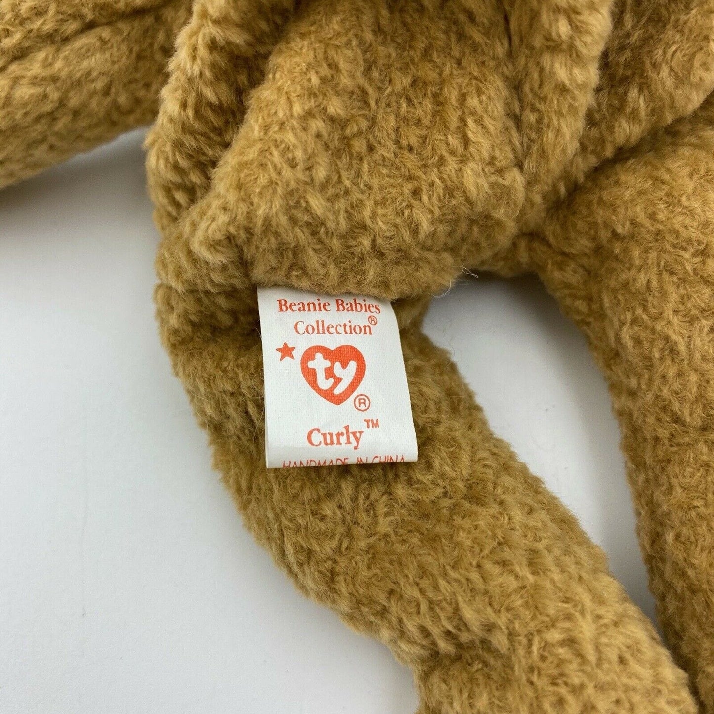 Ty Original Beanie Babies “Curly” The Bear 1993 W/ Brown Nose Tag Errors