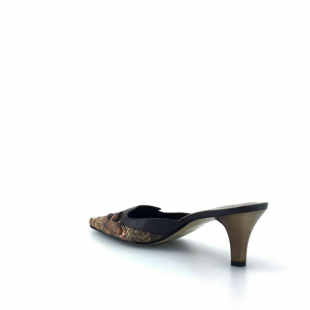J Renee Womens Lucetta Size 9N Dark Brown Sequined Paisley Heels Dress Pumps