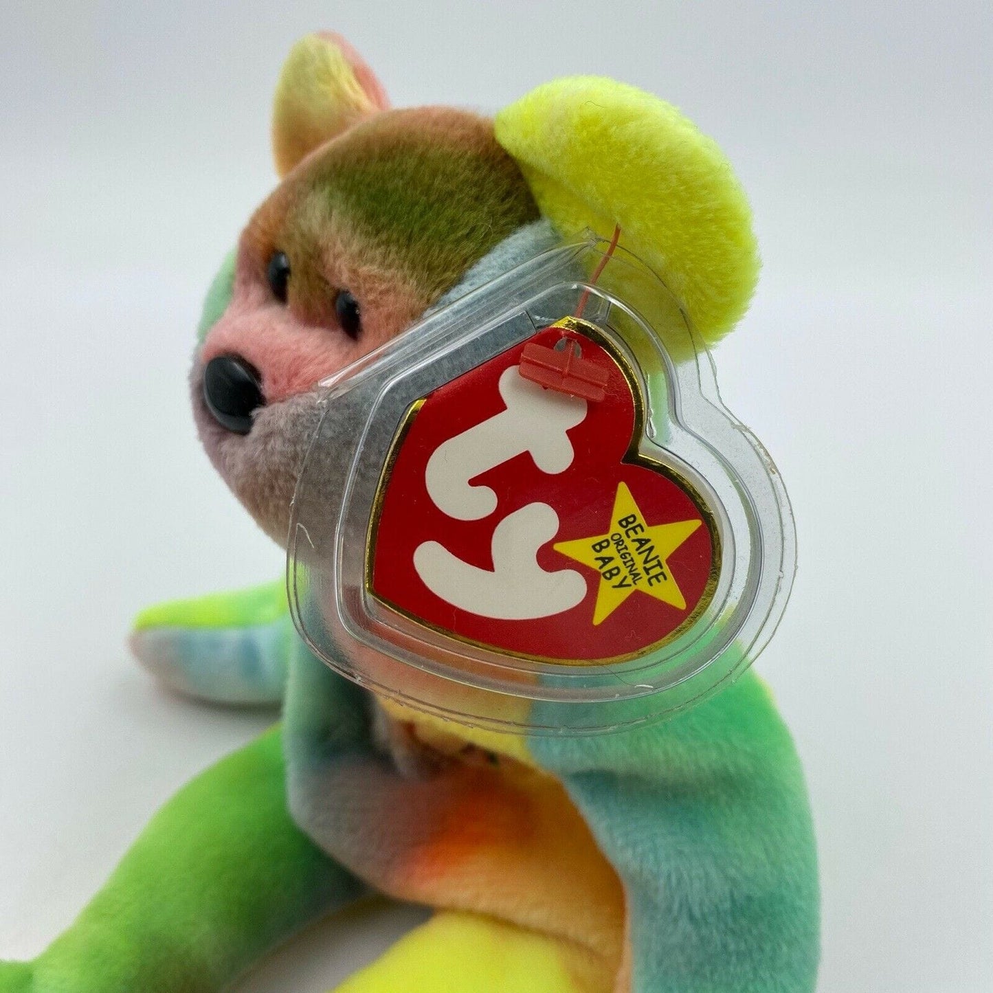Ty Original Beanie Babies “Peace” Neon Tie Dye 1996 MINT Condition - Tag Errors