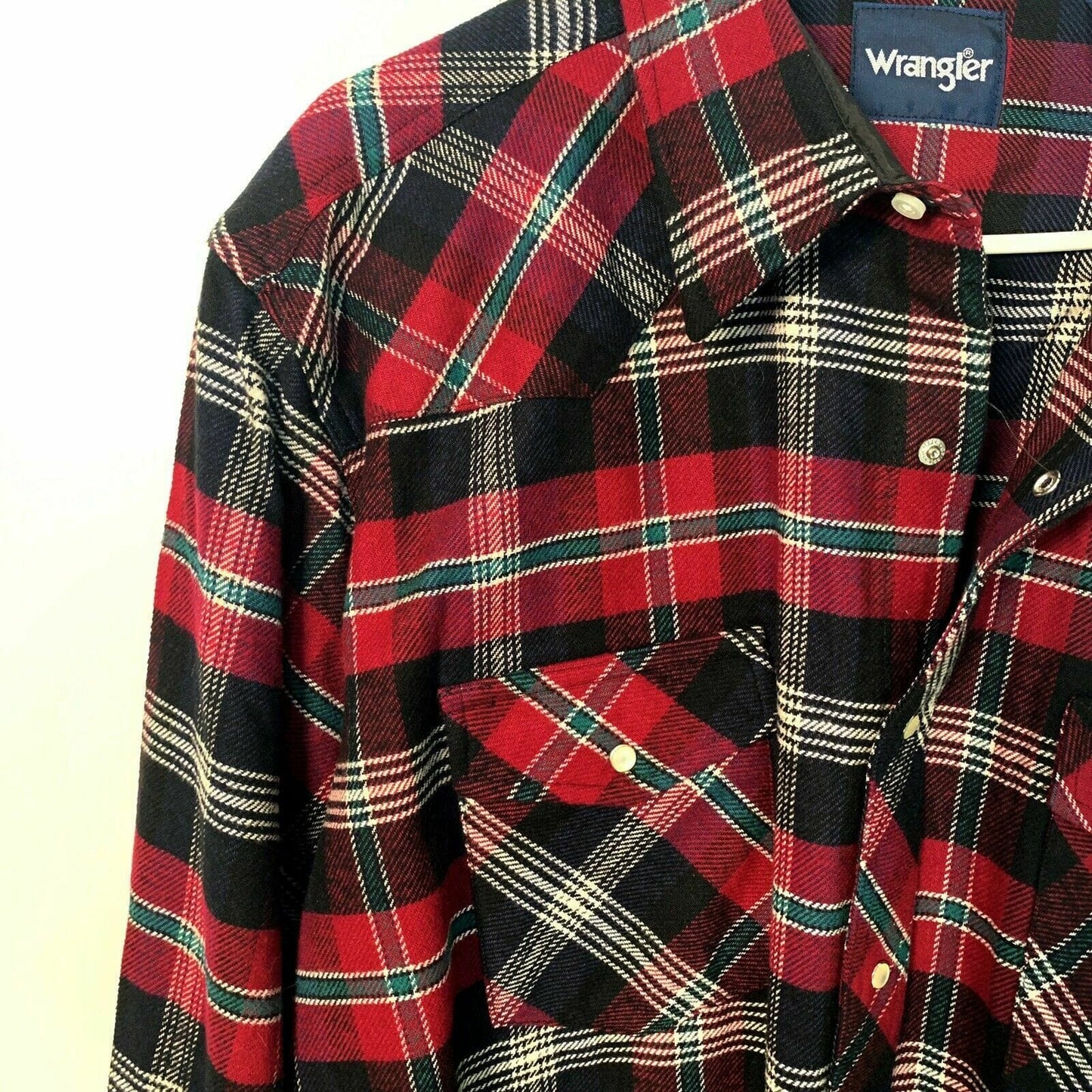 Wrangler Mens Size XXL Red Plaid Western Flannel Shirt Snap Up Big Tall