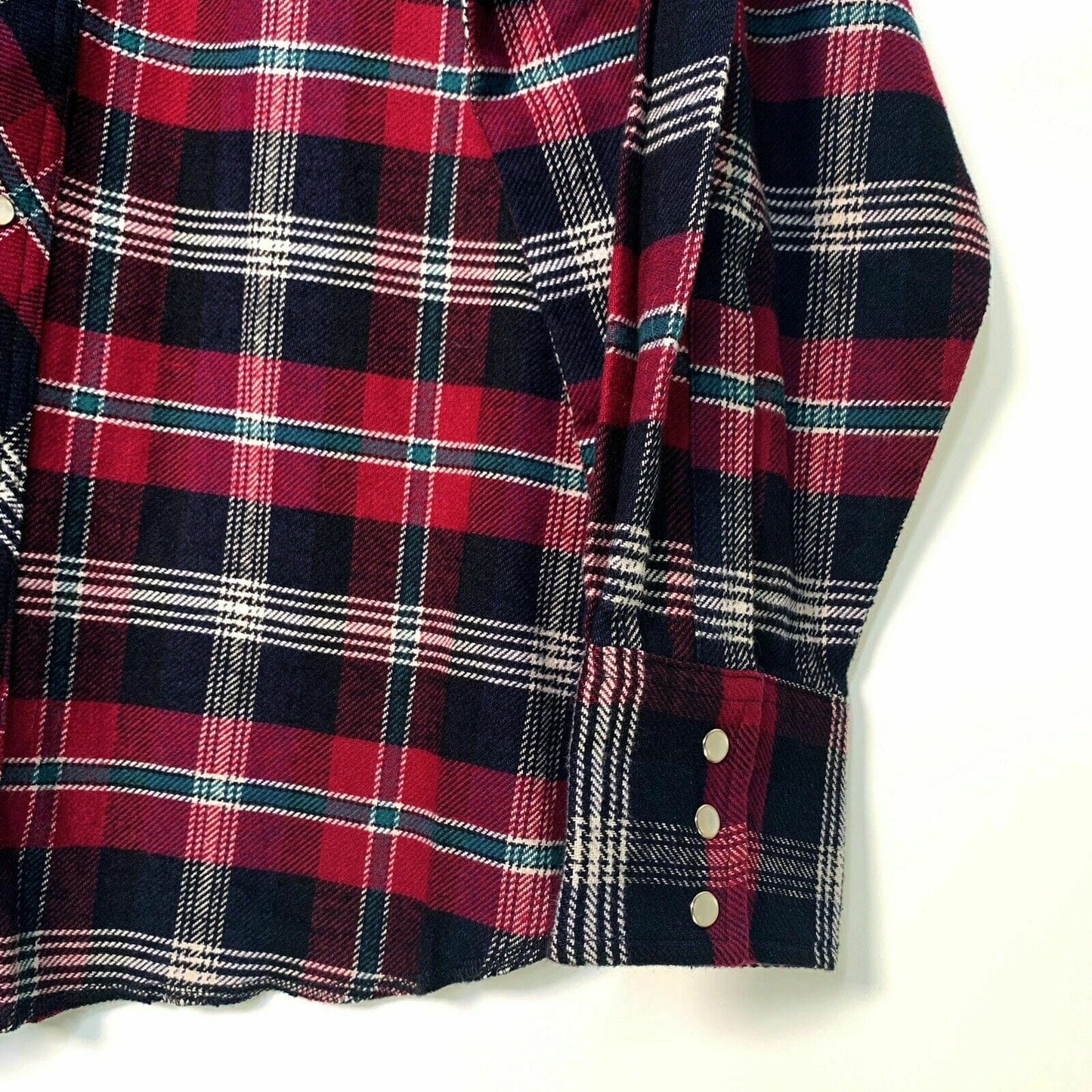 Wrangler Mens Size XXL Red Plaid Western Flannel Shirt Snap Up Big Tall