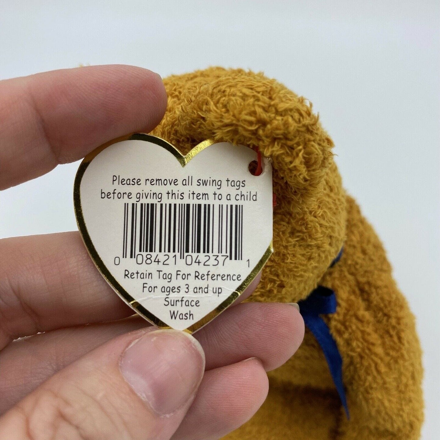 Ty Original Beanie Babies “Fuzz” The Bear 1999 EXCELLENT Condition - Tag Errors