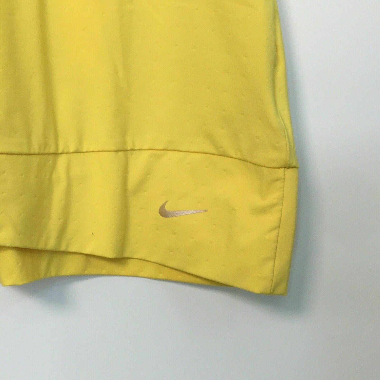 NIKE Womens Size Large Yellow Golf Shirt Tour Performance Short Sleeve Polo