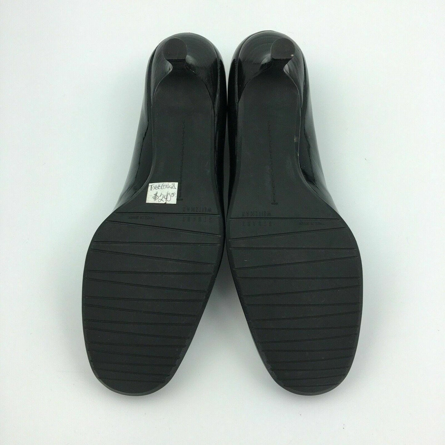 Stuart Weitzman Womens Size 8N Black Loafer Tassel Patent Leather Heels Shoes