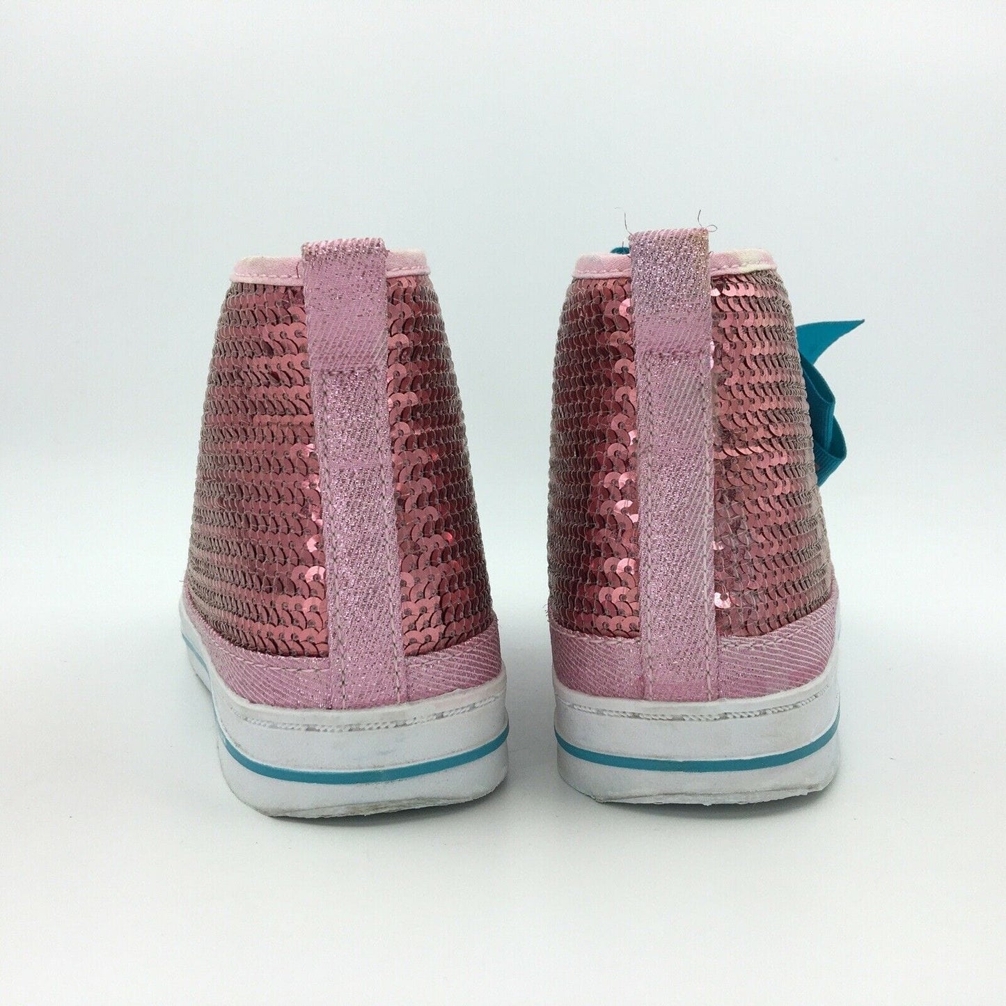 JoJo Siwa Youth Pink Glitter Bow High Top Shoes - Size 3, Girls, Excellent Used Condition