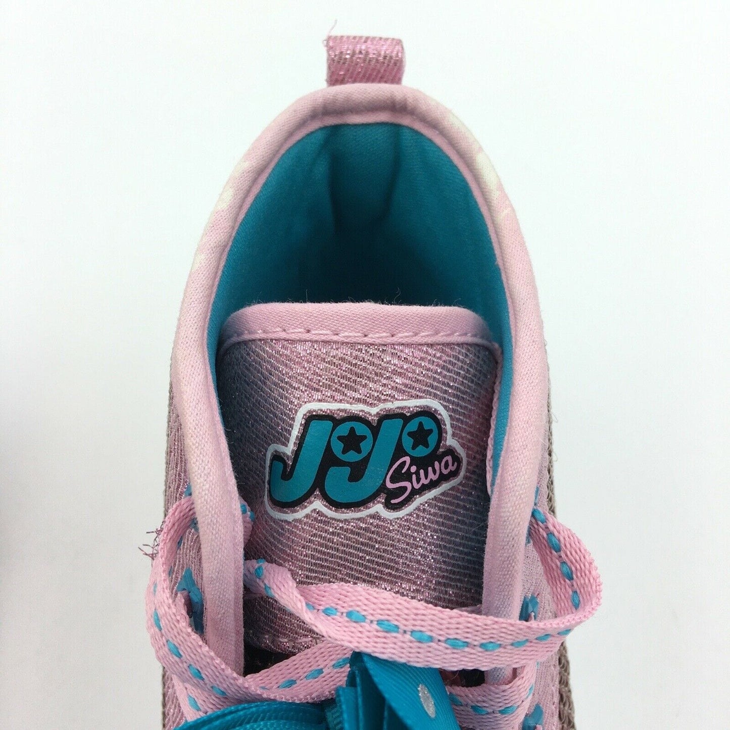 JoJo Siwa Youth Pink Glitter Bow High Top Shoes - Size 3, Girls, Excellent Used Condition