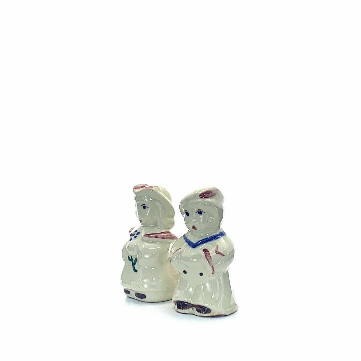Vintage Ceramic Dutch Boy & Girl Salt & Pepper Shakers Set