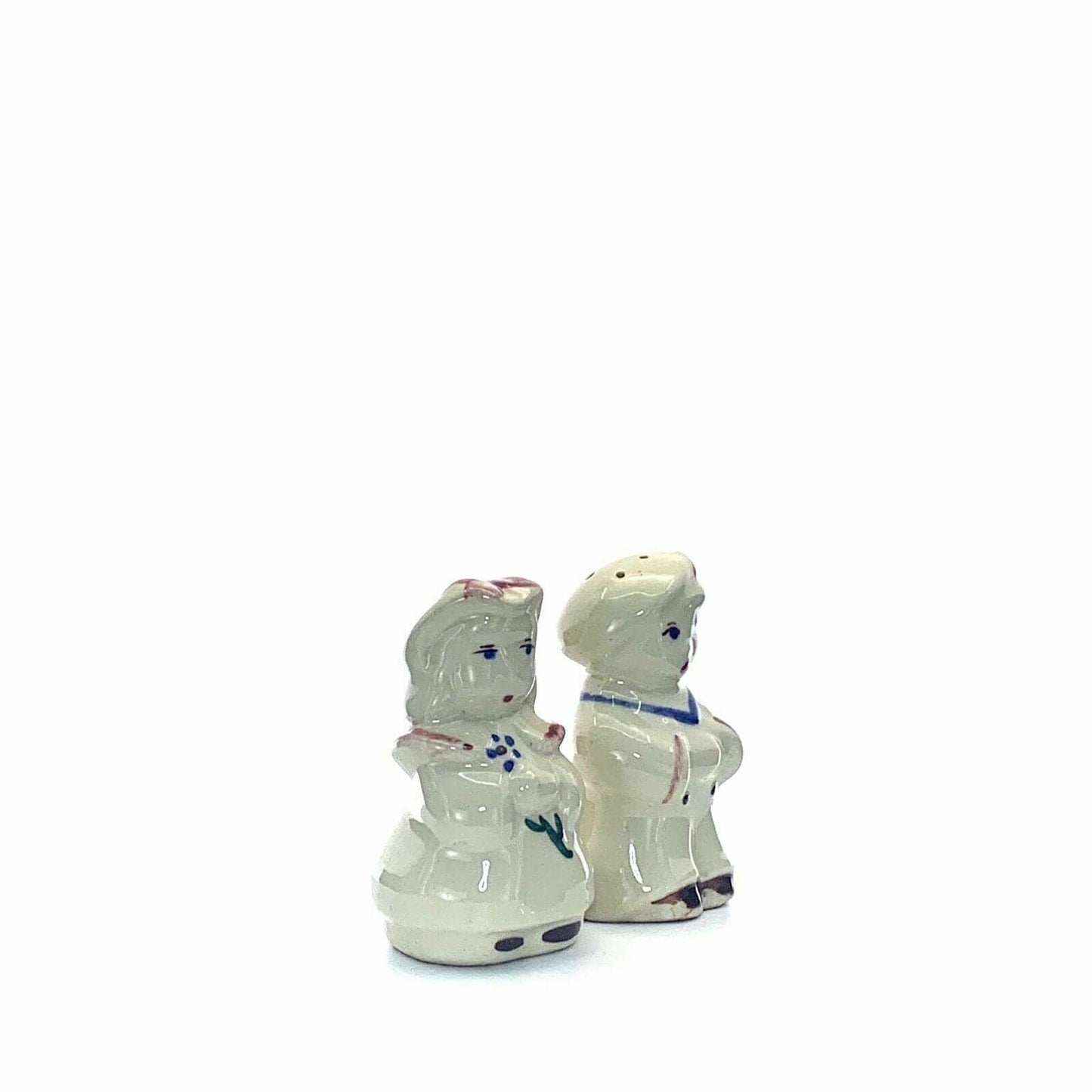 Vintage Ceramic Dutch Boy & Girl Salt & Pepper Shakers Set