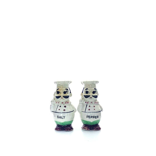 Vintage Handpainted French Chef Salt & Pepper Shakers Set