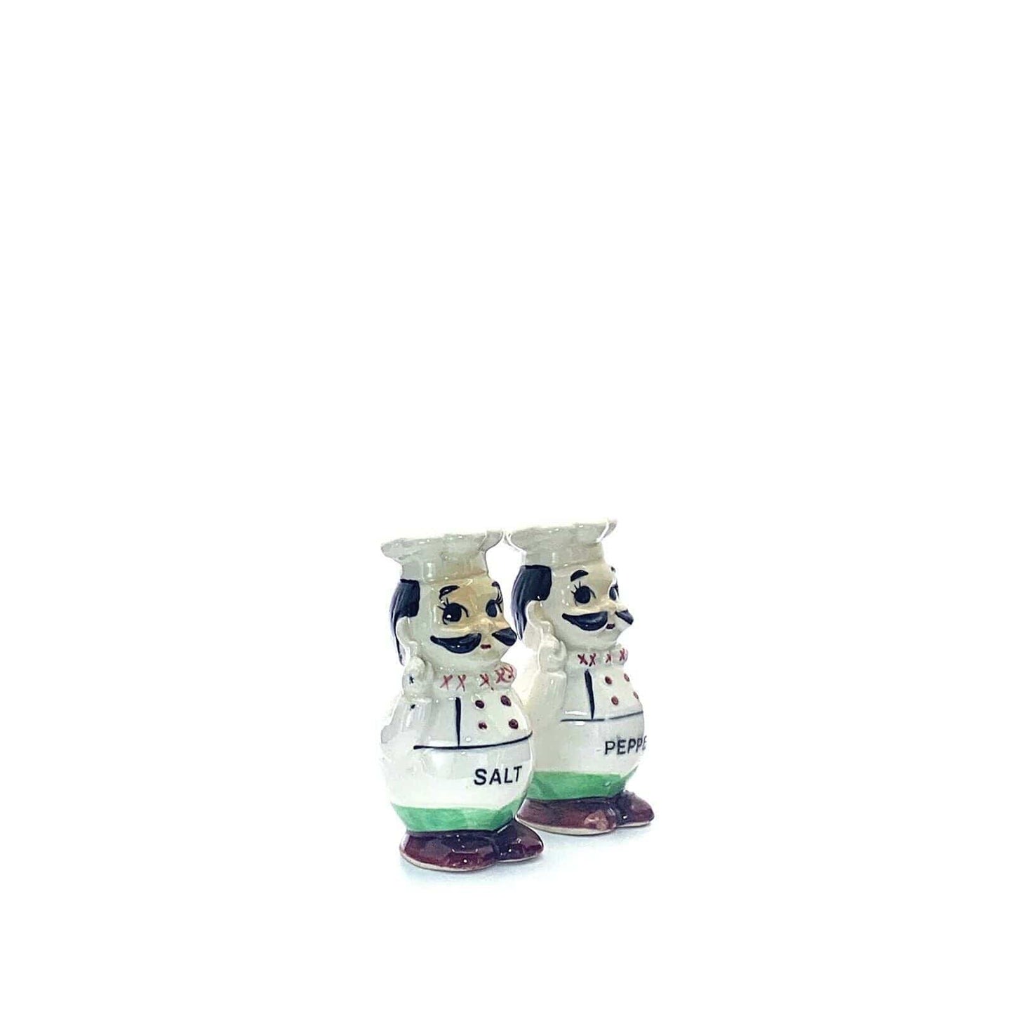 Vintage Handpainted French Chef Salt & Pepper Shakers Set