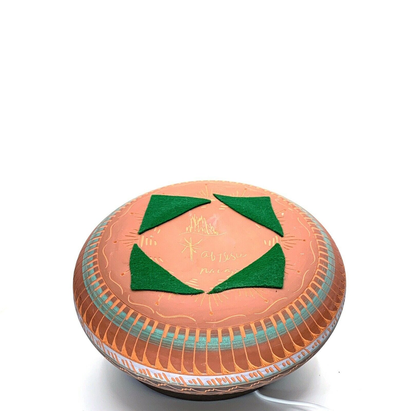 Native Navajo Pottery Anna Tsosie Signed Bowl Terra Cotta Hand Etched - Large 9”