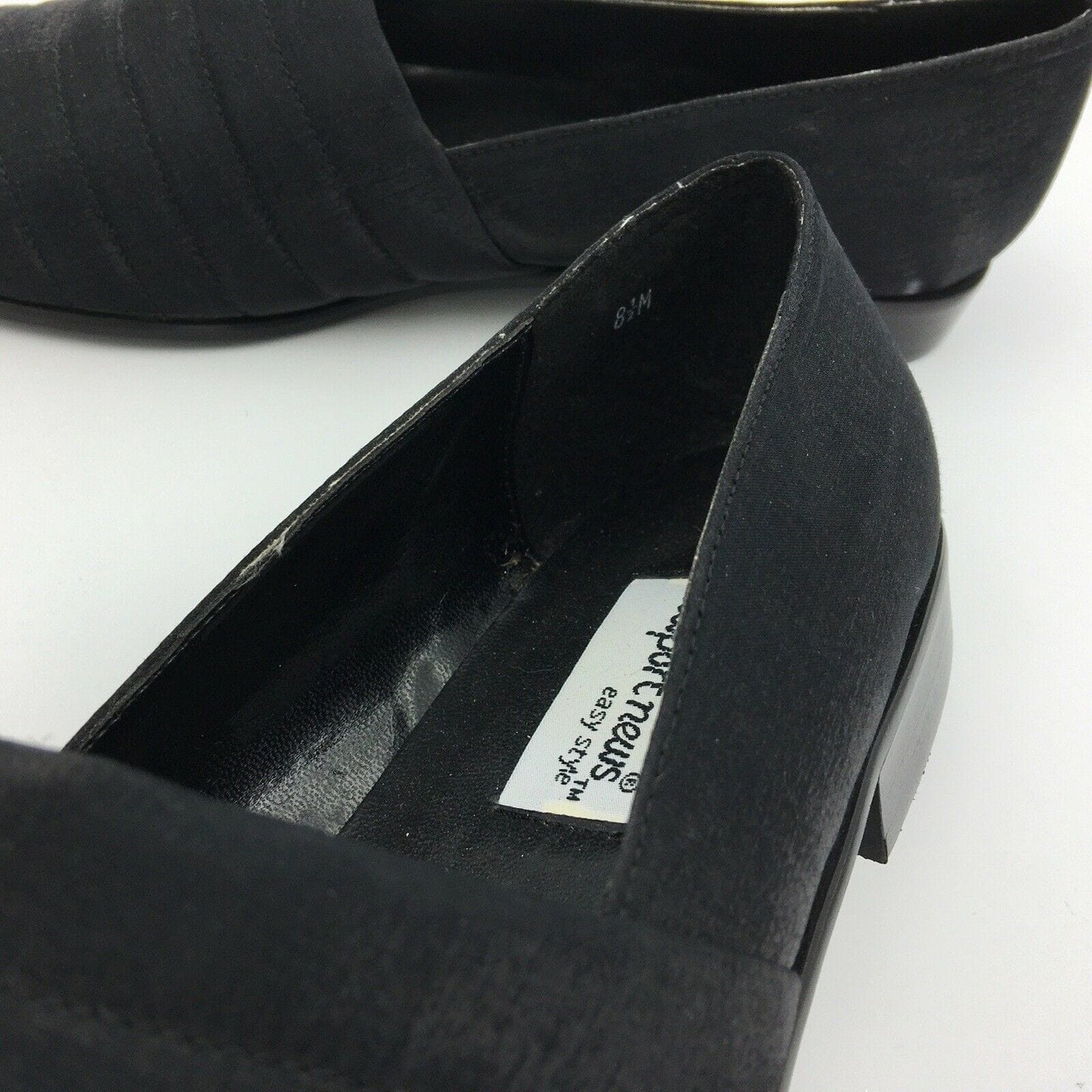 Newport News | Womens Easy Style Satin Slip-On Flats | Size 8.5M | Black | New
