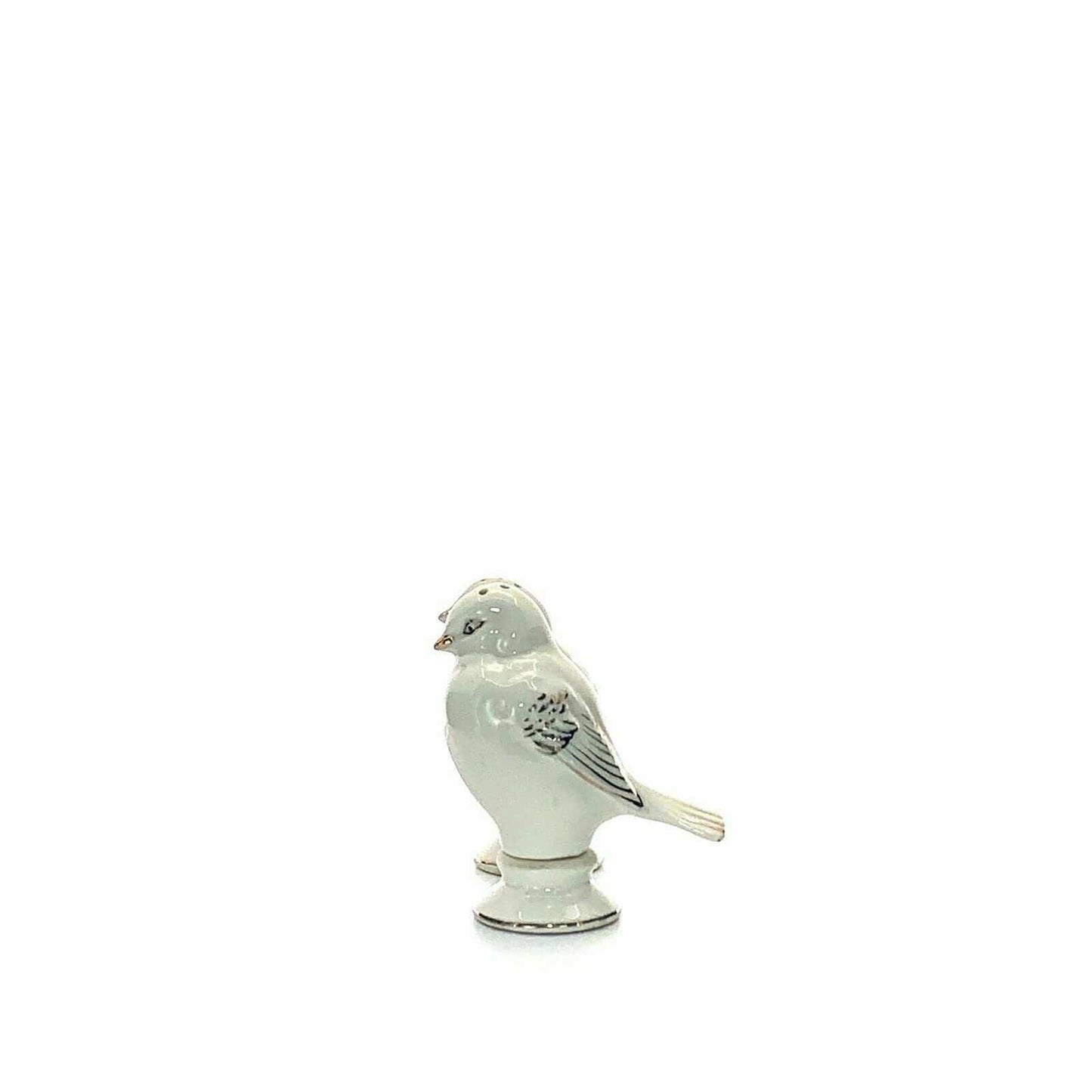 Vintage Goldcastle Ivory Songbird Salt & Pepper Shakers Set Gold Accents