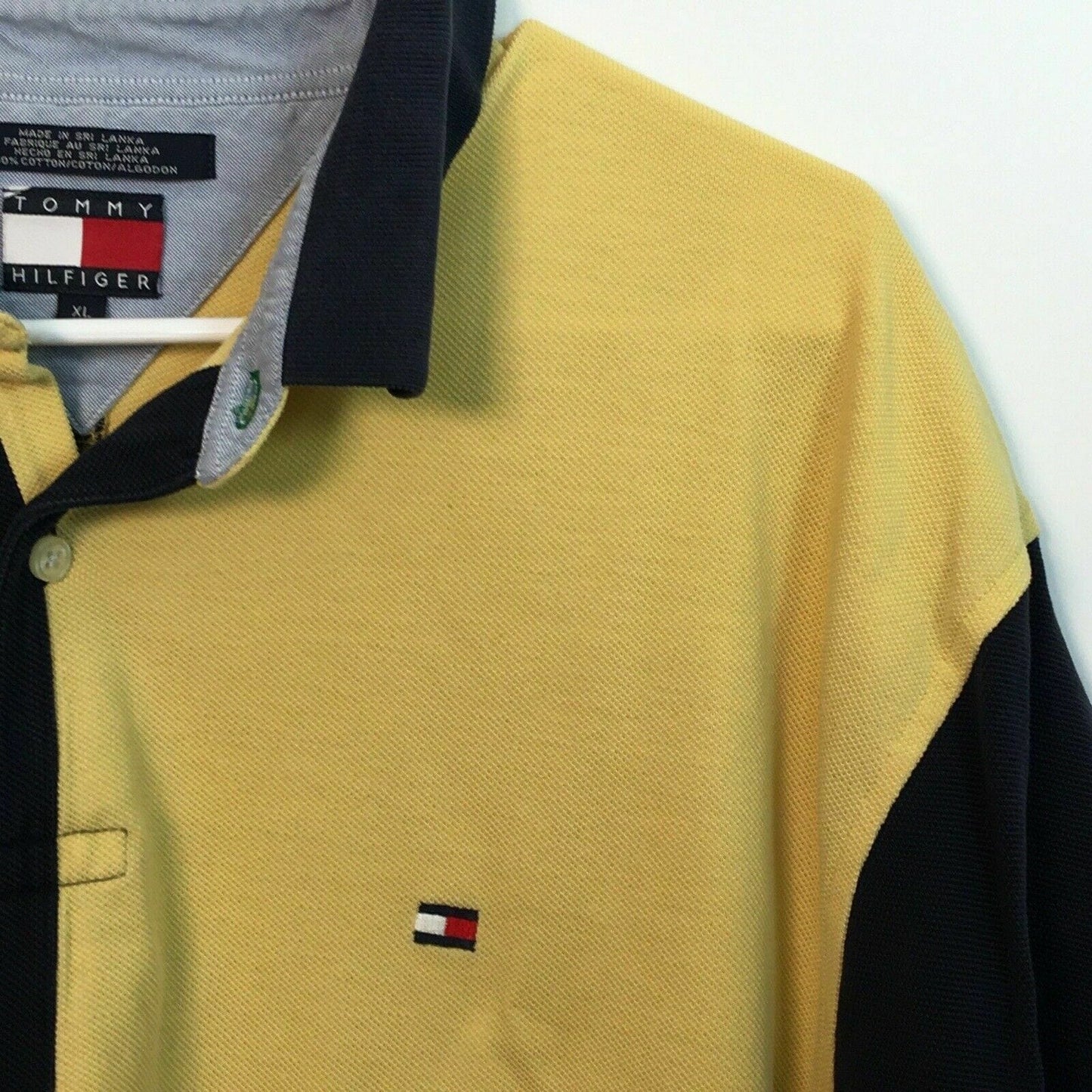 Tommy Hilfiger Men's Colorblock Golf Polo Shirt - Yellow & Blue - Size XL