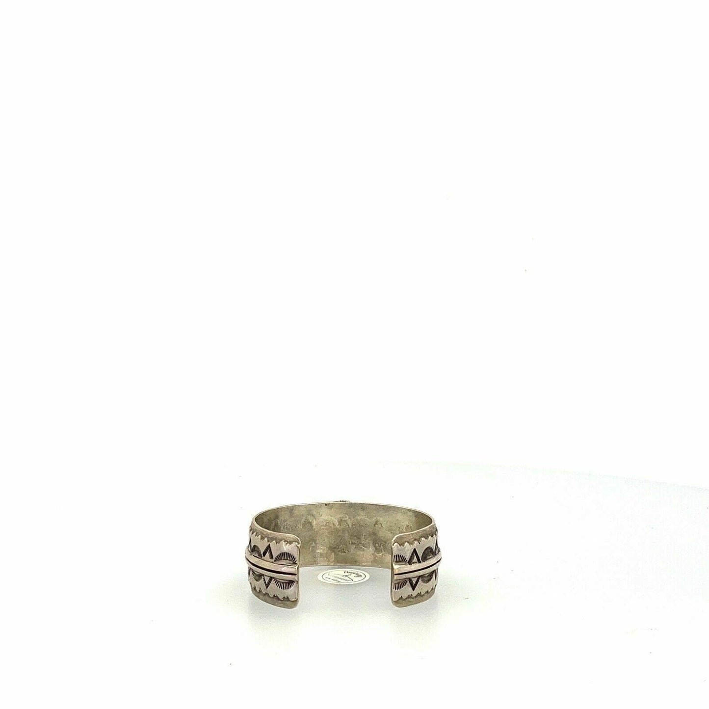 Oscar Alexius Native Navajo Vintage Sterling Silver Petrified Wood Cuff Bracelet