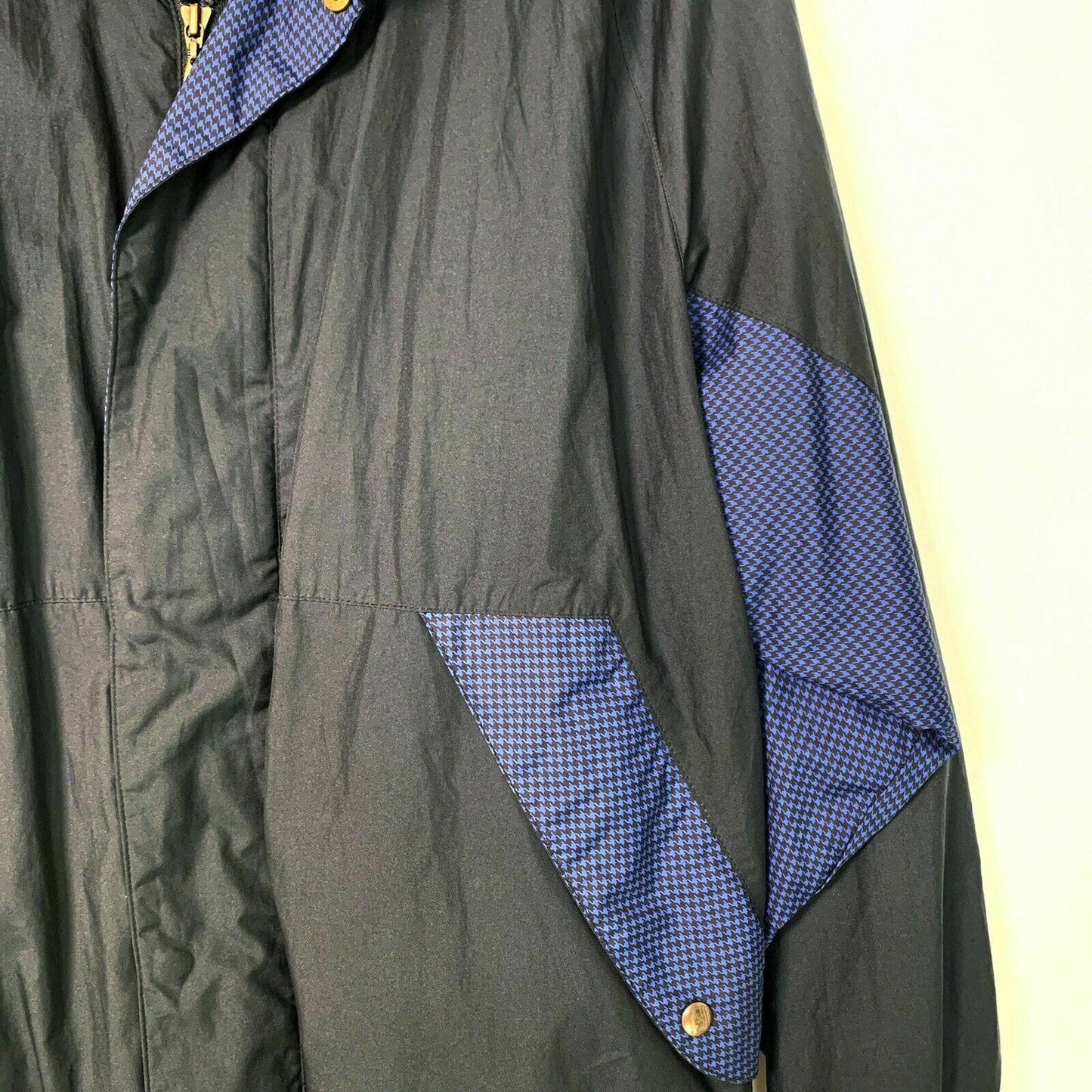 FootJoy DryJoys Men's Windbreaker - Black/Purple Houndstooth - Size L - Golf Jacket