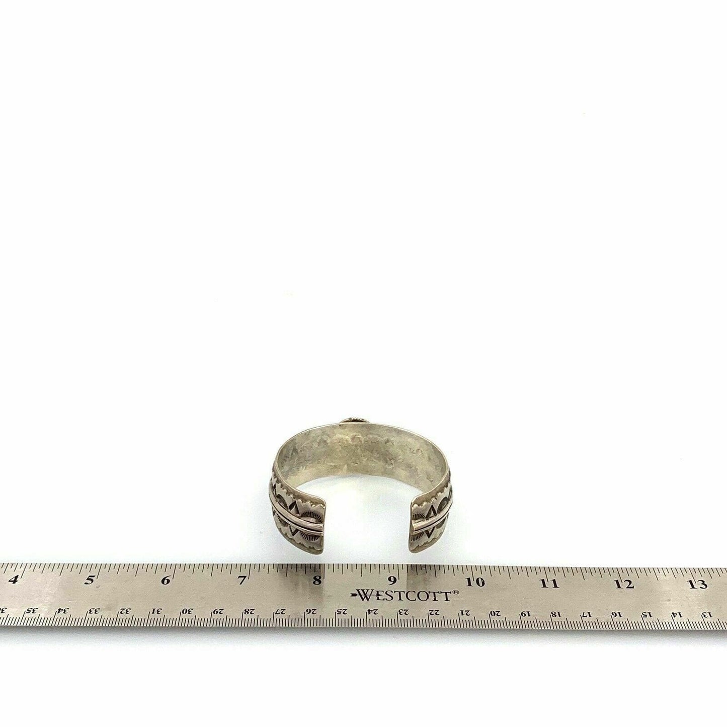 Oscar Alexius Native Navajo Vintage Sterling Silver Petrified Wood Cuff Bracelet