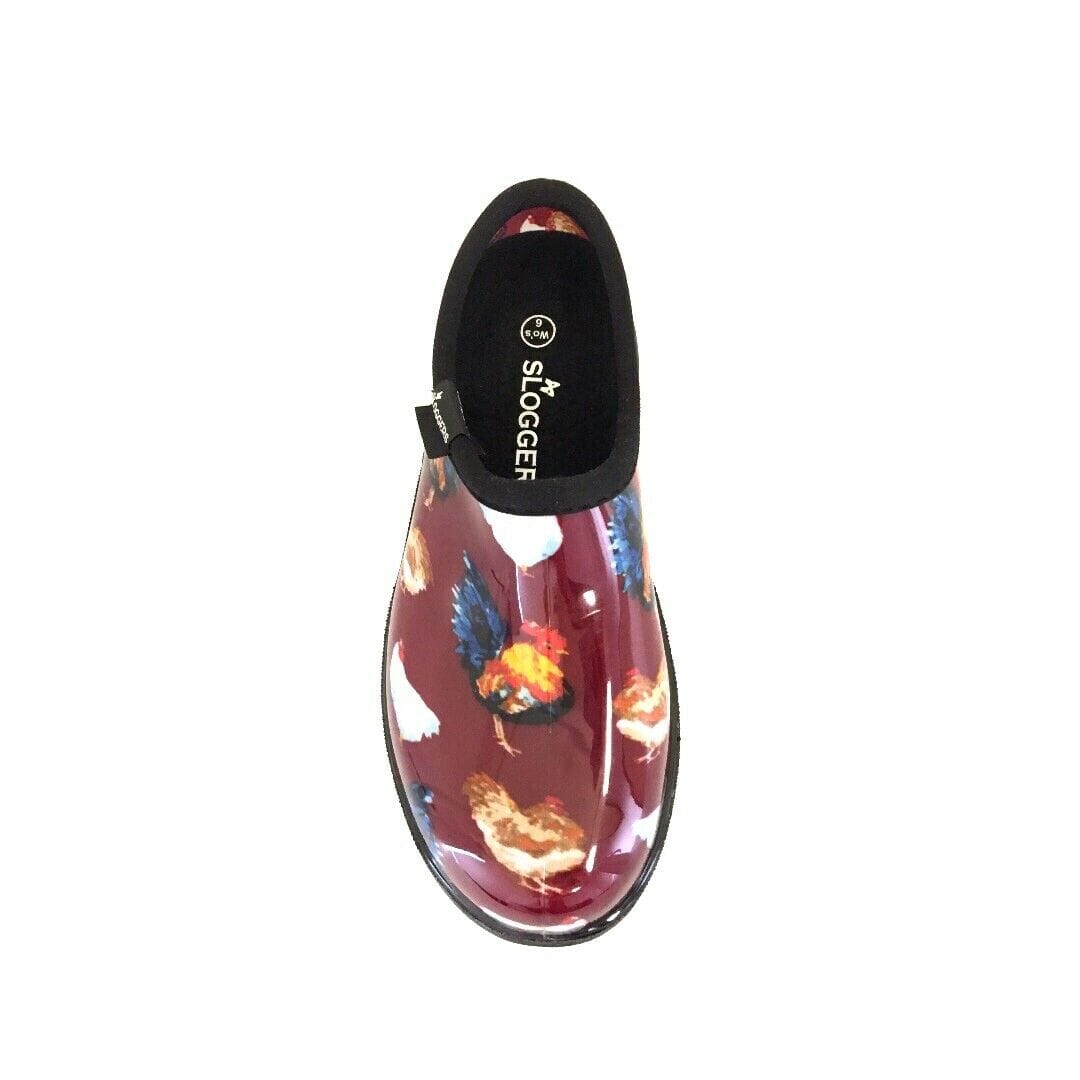 Sloggers Womens Size 6 Garden Shoes Classic Chicken Barn Red EXCLUSIVE