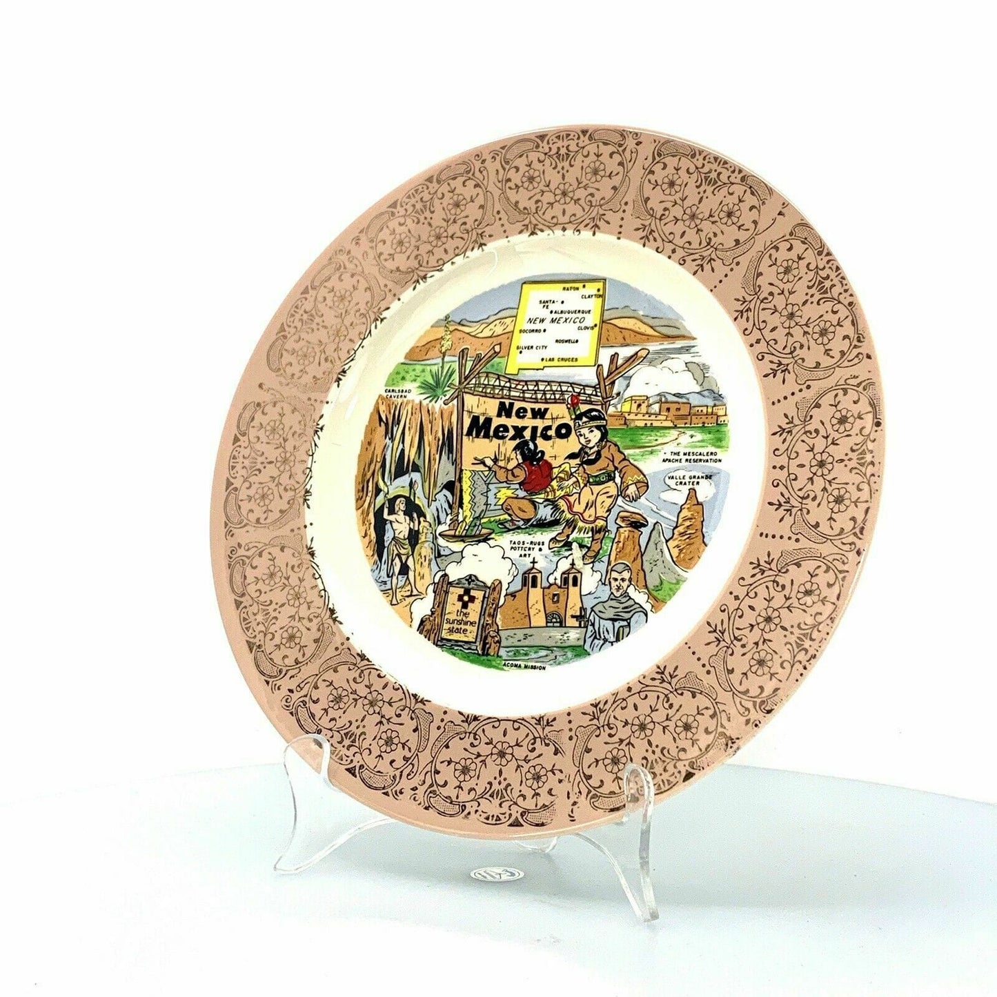 State Of New Mexico Souvenir Collectible Plate, White - 9.5”