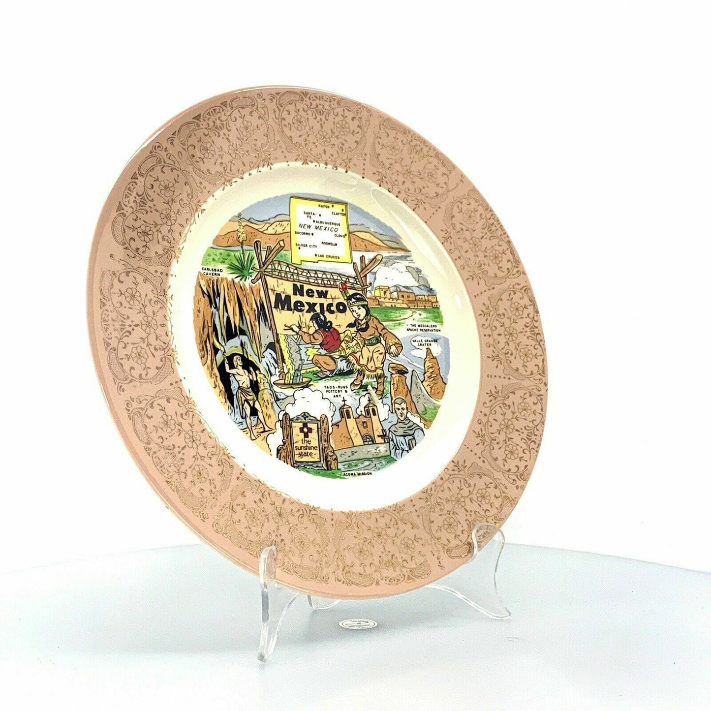 State Of New Mexico Souvenir Collectible Plate, White - 9.5”
