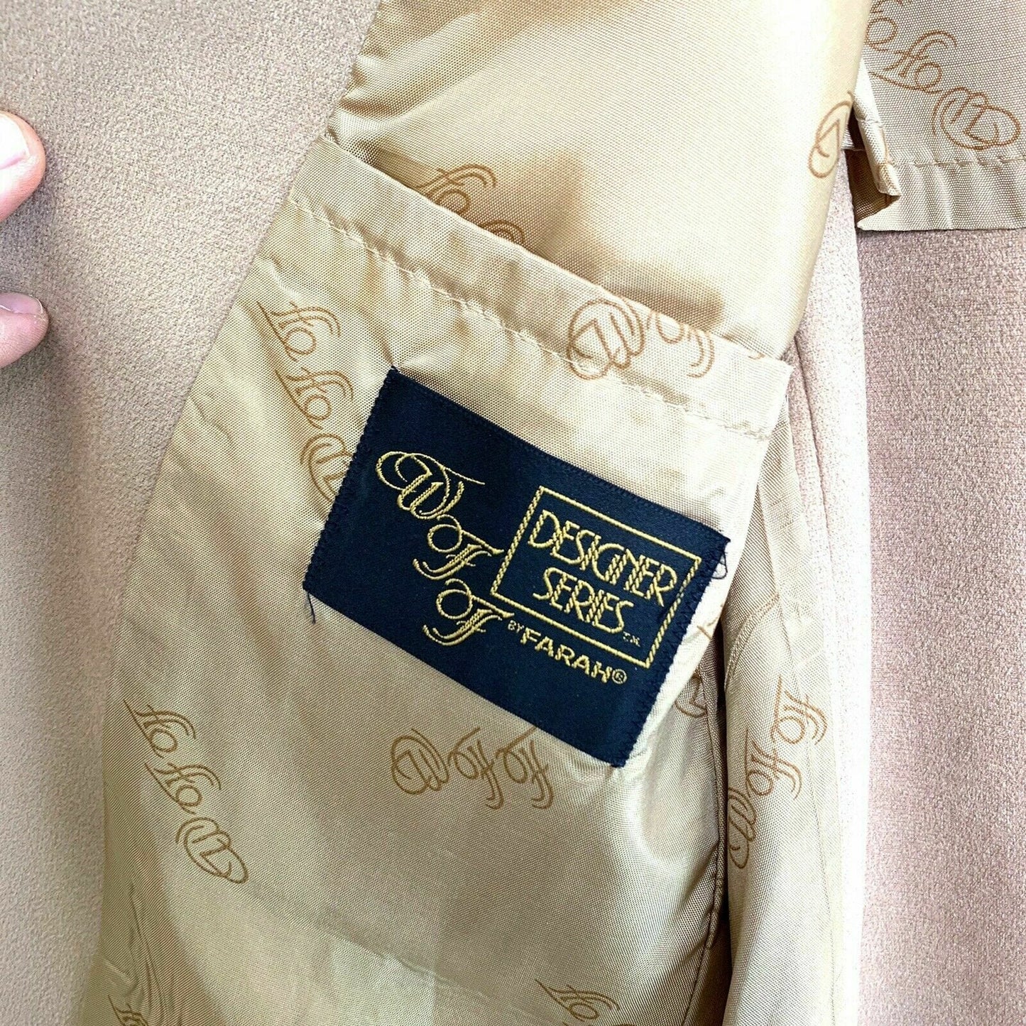 WFF by Farah Faux SuperSuede 2-Button Blazer Sport Jacket, Beige -  Size 44R