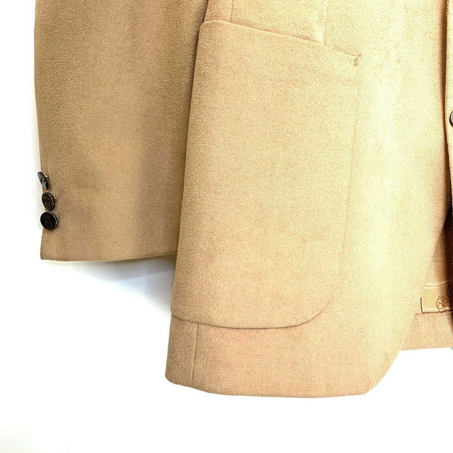 WFF by Farah Faux SuperSuede 2-Button Blazer Sport Jacket, Beige - Size 44R