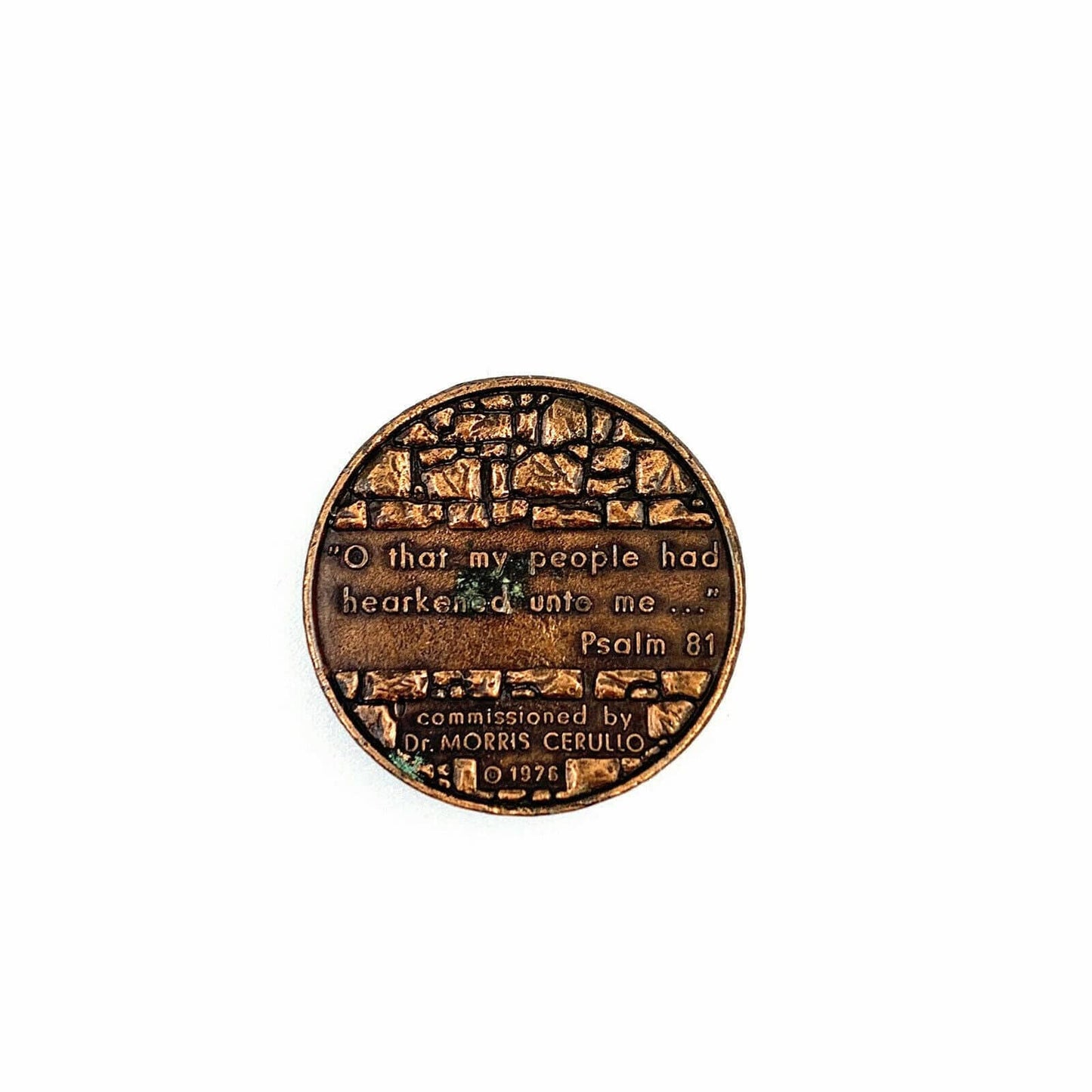 Masada Bronze Prayer Medal Doctor Morris Cerullo World Evangelism Incorporated