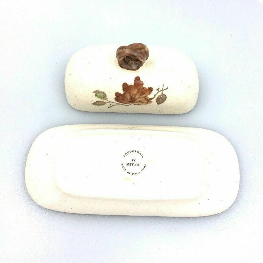 Metlox Poppytrail WOODLAND Butter & Lid #130 Oak Leaf Pattern