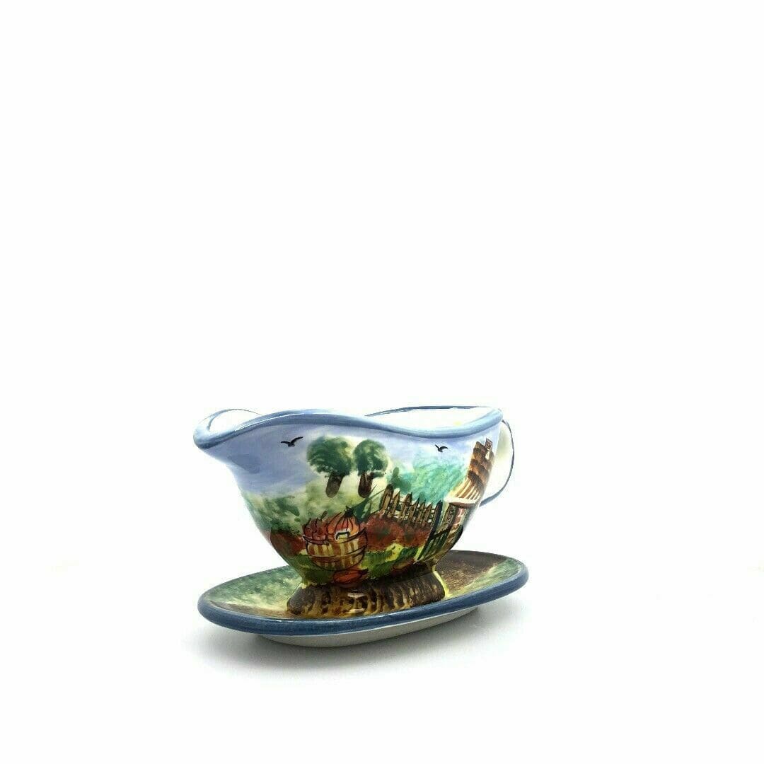 WCL Stoneware Gravy Boat, Farm Pumpkins Pattern