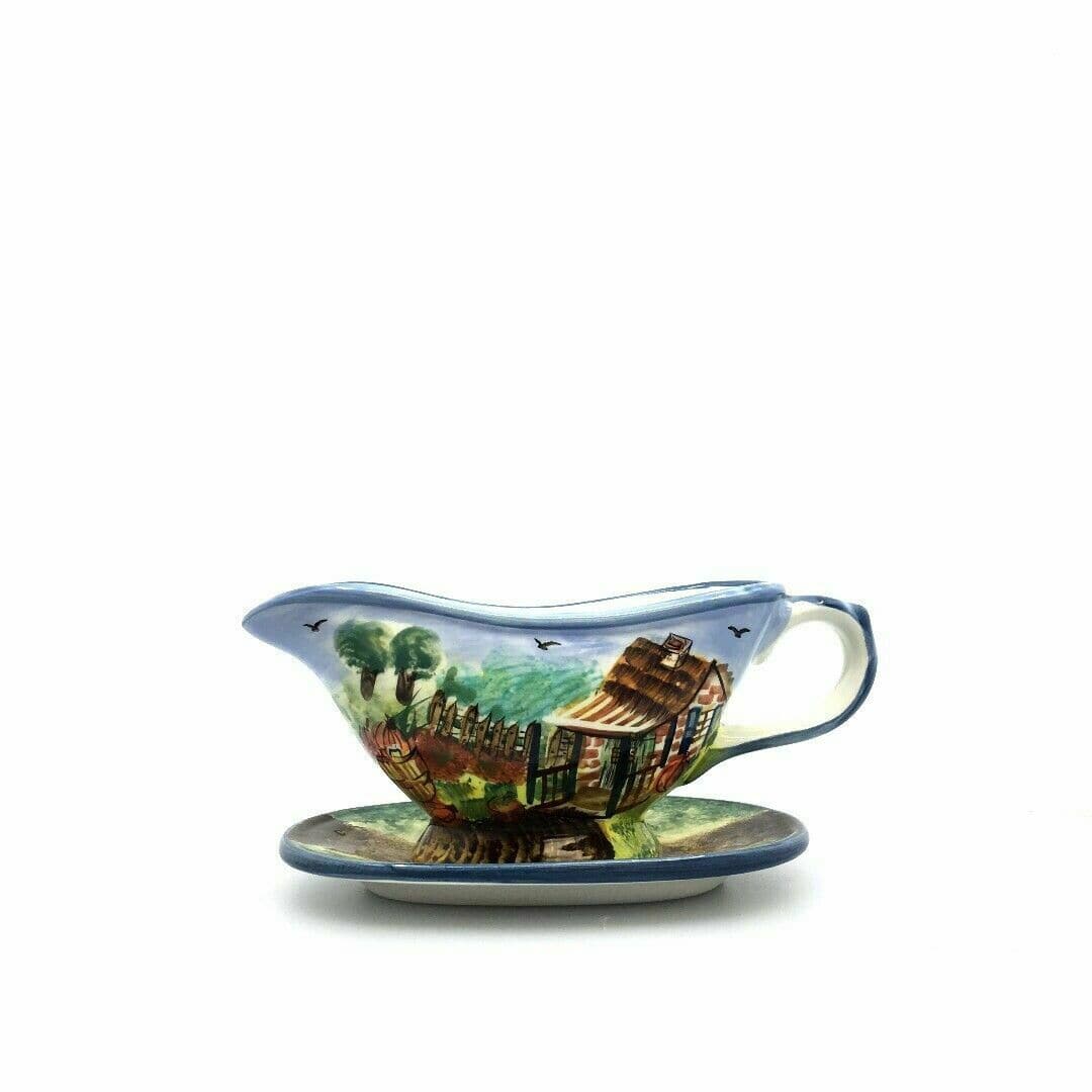 WCL Stoneware Gravy Boat, Farm Pumpkins Pattern