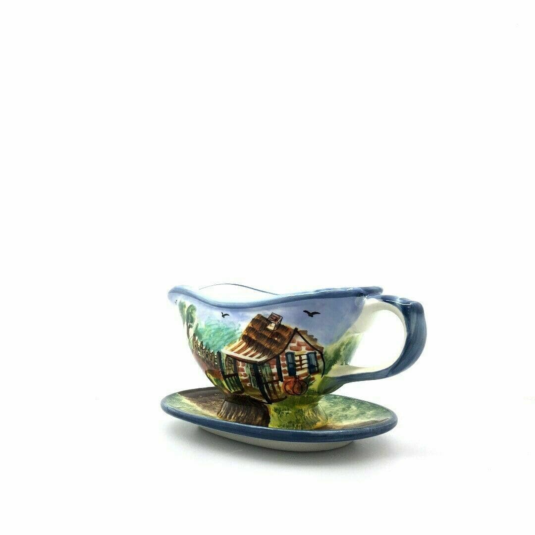 WCL Stoneware Gravy Boat, Farm Pumpkins Pattern