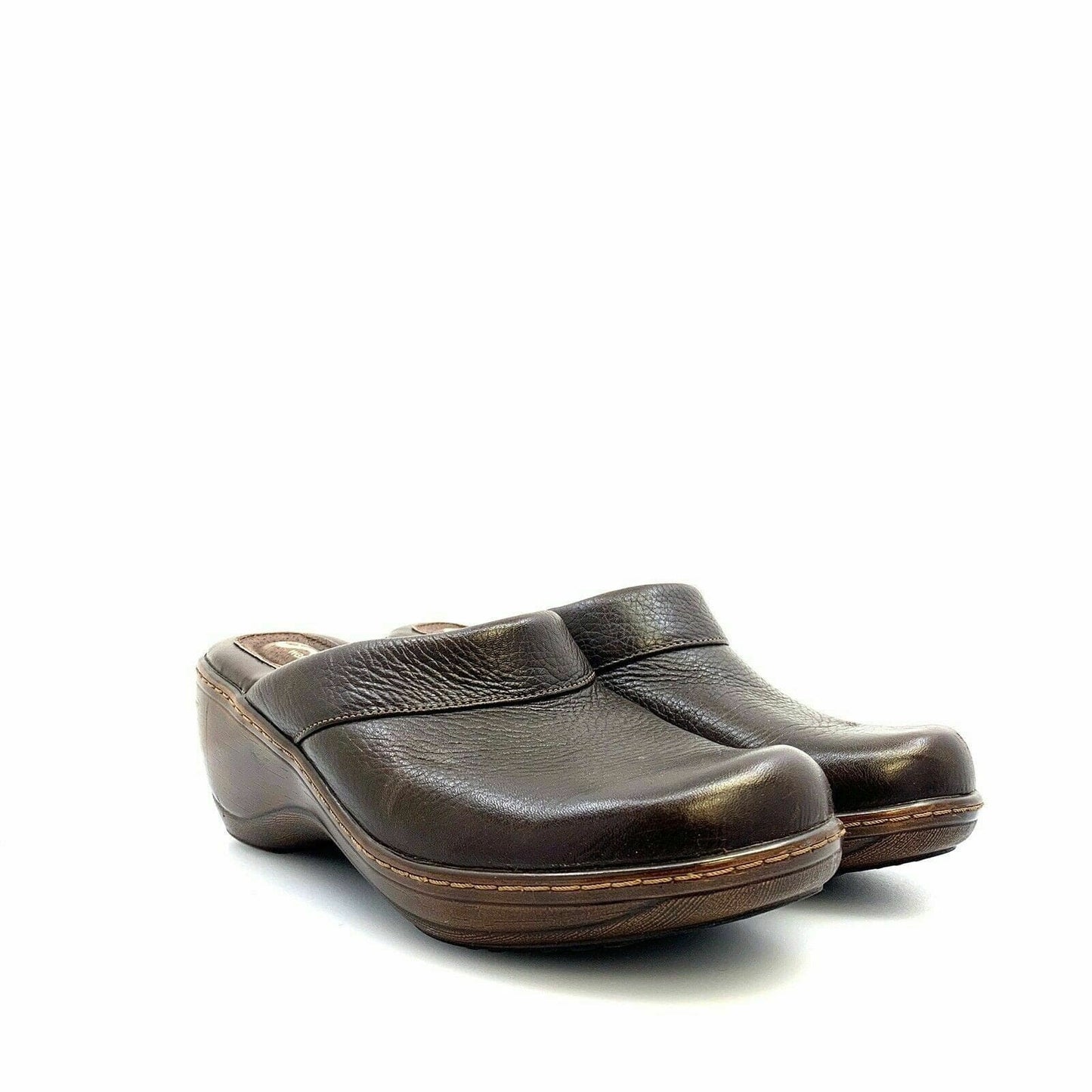 Soft Walk Womens Murietta Leather Comfort Shoes Clogs, Brown - Size 8.5M