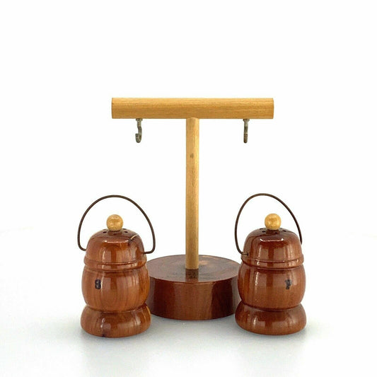 Hanging Wood Lanterns Salt Pepper Shakers Set Pair White Sands National Monument